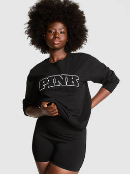 Victoria's Secret - Black Campus Cotton Long Sleeve T-Shirt