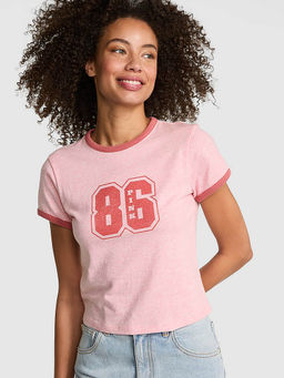 Victoria's Secret - Pink Retro Cotton Printed T-Shirt