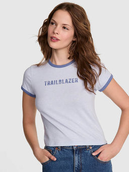 Victoria's Secret - Blue Retro Cotton Printed T-Shirt