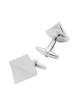 The Tie Hub - Silver Squre Curved Cufflink