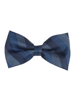 The Tie Hub - Stripes Blue Microfiber Bow Tie