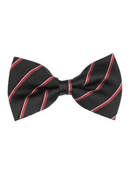 The Tie Hub - Stripe Black Microfiber Bow Tie