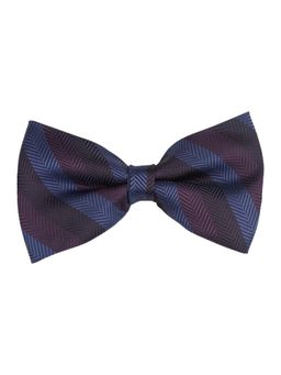 The Tie Hub - Blue with Purple Stripe Microfiber Bow Tie