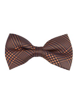 The Tie Hub - Checkered Orange Microfiber Bow Tie