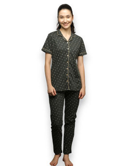 VIEVIANA - Women Printed Green Top & Pyjama (Set of 2)