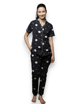 VIEVIANA - Women Printed Blue Top & Pyjama (Set of 2)