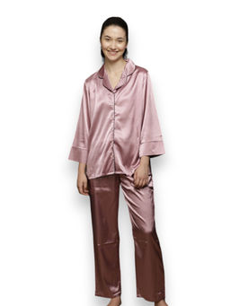 VIEVIANA - Women Solid Purple Shirt & Pyjama (Set of 2)
