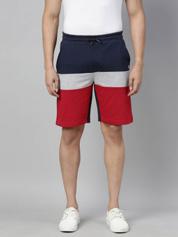 3PIN - Cotton Dark Blue Regular Fit Men's Shorts