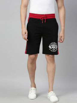 3PIN - Cotton Black Regular Fit Men's Shorts