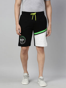 3PIN - Cotton Black Regular Fit Men's Shorts