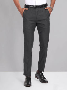 AD By Arvind - Super Slim Young Grey Formal Trouser