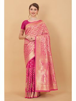 Yavira Silk - Pink Ethnic Wear Silk Traditional Saree with Unstitched Blouse