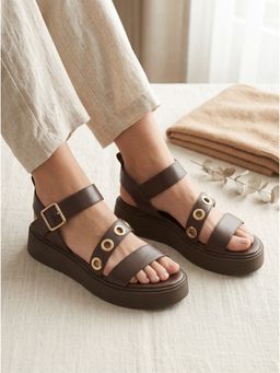 Viviblu - Brown Leather Platform Sandals