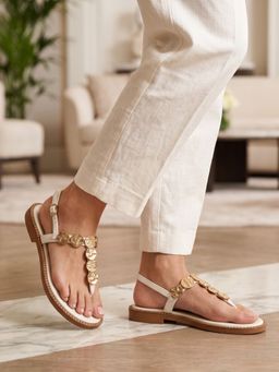 Viviblu - Off White Leather Sandals