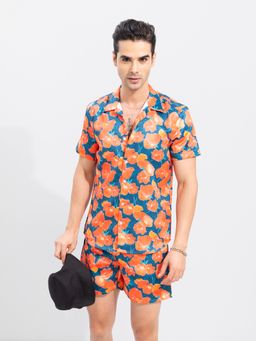 Snitch - Gardenia Floral Blue & Orange Co-Ord