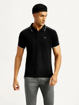 Levi's - Men's Black Solid Slim Fit Polo T-Shirt