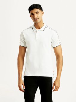 Levi's - Men's White Solid Slim Fit Polo T-Shirt