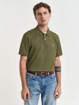 GANT - Men's Solid Regular Fit Polo T-Shirt
