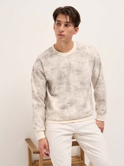 The Bear House - Men Cream Printed Relaxed T-Shirt