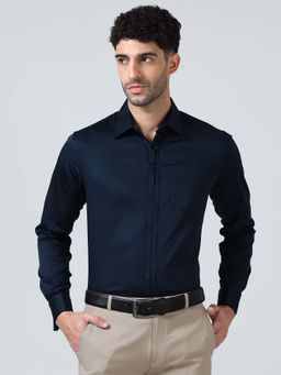 THE FORMAL CLUB - Keneth Navy Shirt with Signature Concealed Placket and French Cuff