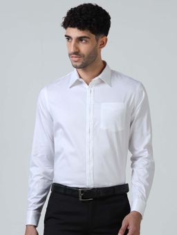 THE FORMAL CLUB - Keneth White Shirt with Signature Concealed Placket and French Cuff