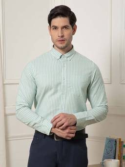 THE FORMAL CLUB - Sage Green Regal Oxford Stripe Shirt