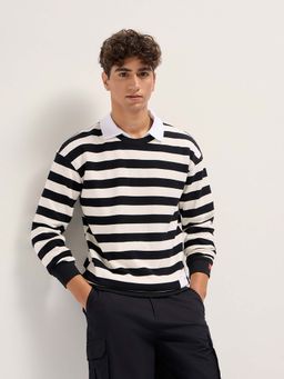 The Bear House - Men Striped Flat Knit T-Shirt
