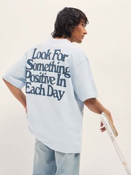 The Bear House - Men Pure Cotton Typography Oversize T-Shirt