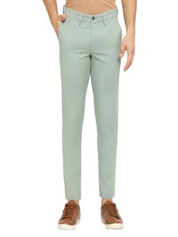 BASICS - Straight Fit Green Bay Cotton Polyester Stretch Dobby Trousers