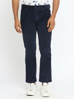BASICS - Drift Fit Salute Navy Cotton Stretch Corduory Trousers