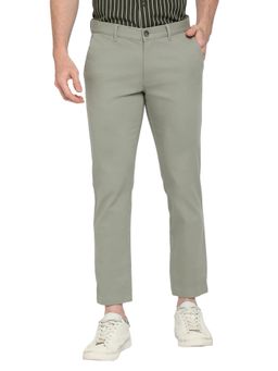 BASICS - Straight Fit Green Bay Cotton Stretch Dobby Trousers