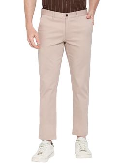 BASICS - Straight Fit Cameo Pink Cotton Stretch Dobby Trousers