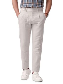 BASICS - Straight Fit Cotton Linen Twill Trousers