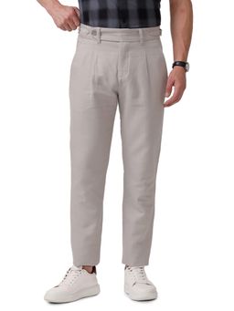 BASICS - Straight Fit Cotton Linen Twill Trousers