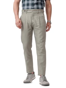 BASICS - Straight Fit Cotton Linen Twill Trousers