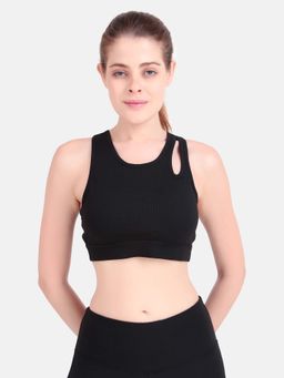 Wear Jukebox - Women Black Textured Sports Bra