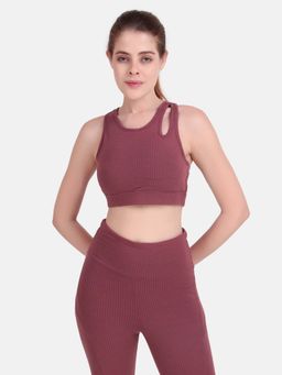 Wear Jukebox - Women Purple Textured Sports Bra