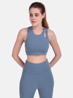 Wear Jukebox - Women Blue Textured Sports Bra
