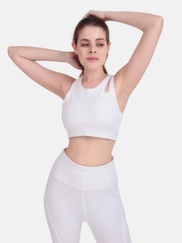 Wear Jukebox - Women White Textured Sports Bra