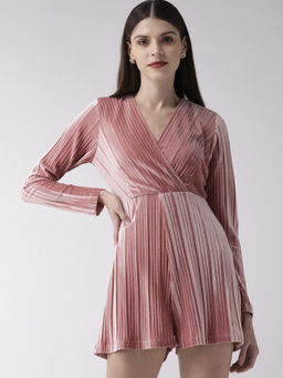 Twenty Dresses by Nykaa Fashion - Pink Plush In Pleats Playsuit