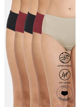 Zivame - Anti-Microbial Medium Rise Full Coverage Hipster Panty - Multicolor (Pack of 5)