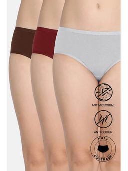 Zivame - Low Rise Full Coverage Hipster Panty - Multicolor (Pack of 3)