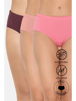 Zivame - Medium Rise Full Coverage Hipster Panty - Multicolor (Pack of 3)