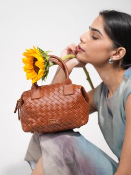 Inc.5 - Women's Casual Brown Textured Handbag