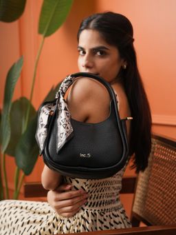 Inc.5 - Women's Casual Black Textured Handbag