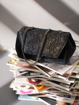Inc.5 - Women's Ethnic Black Embellished Sling Bag
