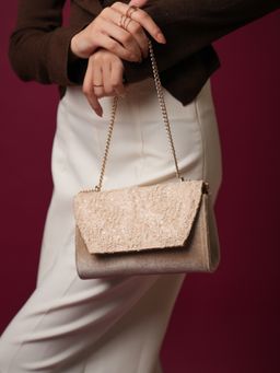 Inc.5 - Women's Ethnic Gold Embellished Sling Bag
