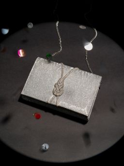 Inc.5 - Women's Ethnic Silver Embellished Sling Bag