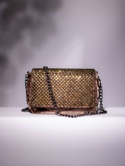 Inc.5 - Women's Ethnic Bronze Embellished Sling Bag