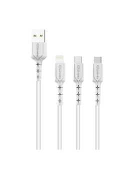 Portronics - Konnect Star III 2.4A Multi-Functional Cable, White